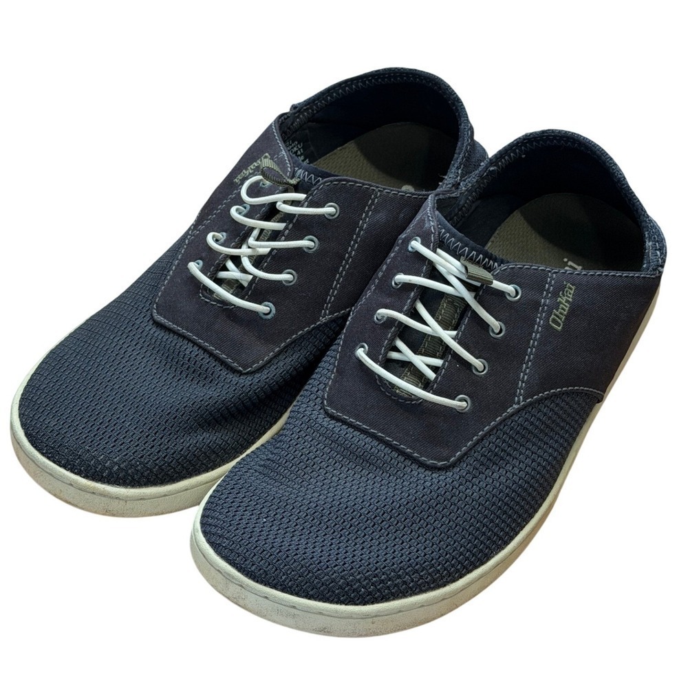 OluKai Nohea Moku Mens Blue Mesh Boat Shoes Slip On Sneakers US 8 Beach Travel